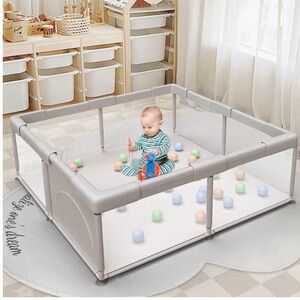 Gray Baby Playpen by [Brand]